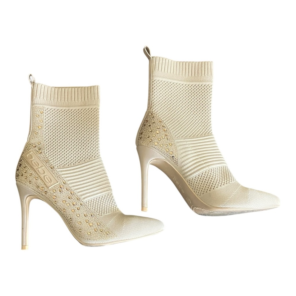 Bebe Joselyn Ultra High Rhinestone Boots 7 - Picture 3 of 5